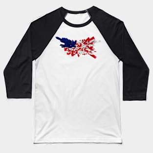 Abstract US Flag made of triangles Baseball T-Shirt